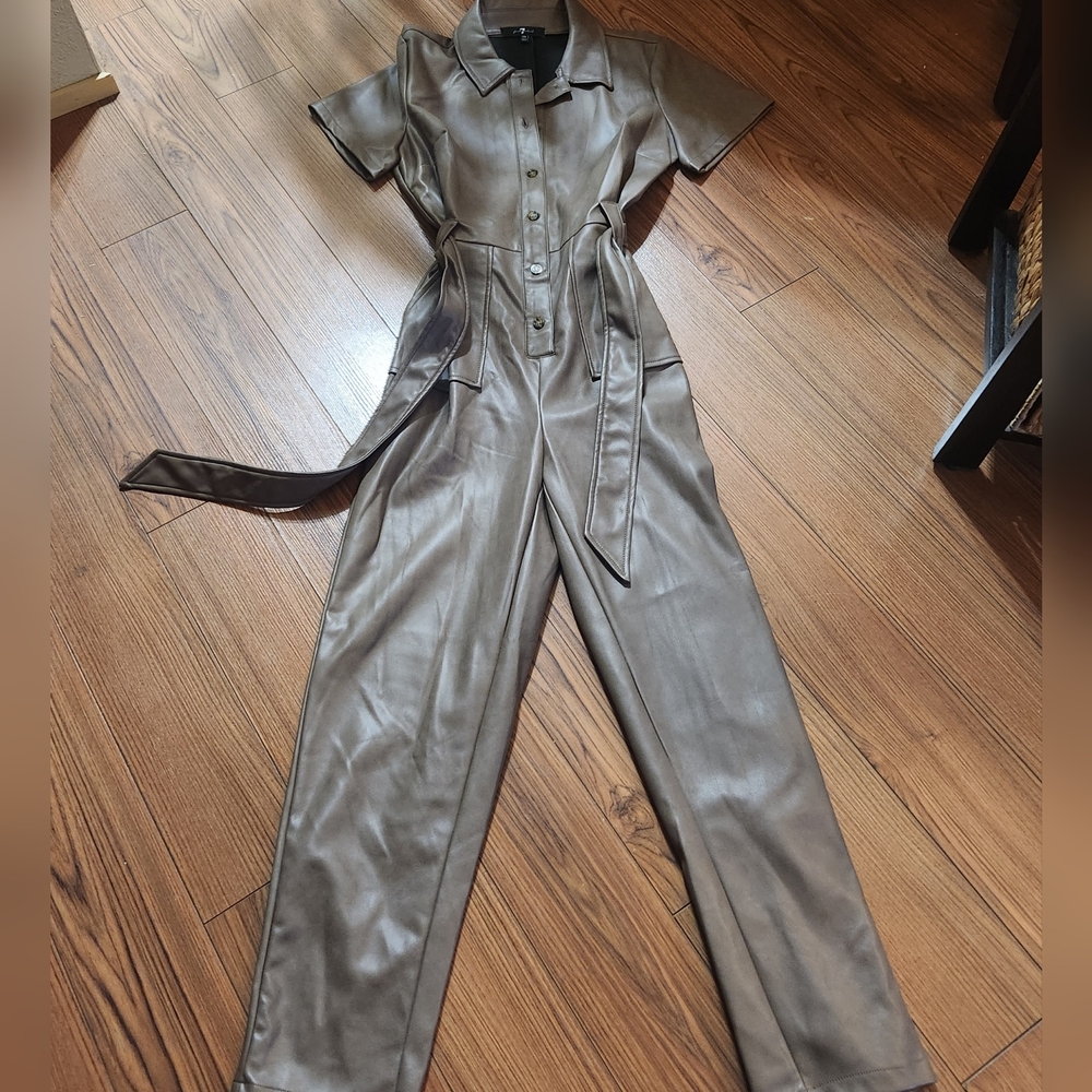 7 For All Mankind Vegan Leather Jumpsuit